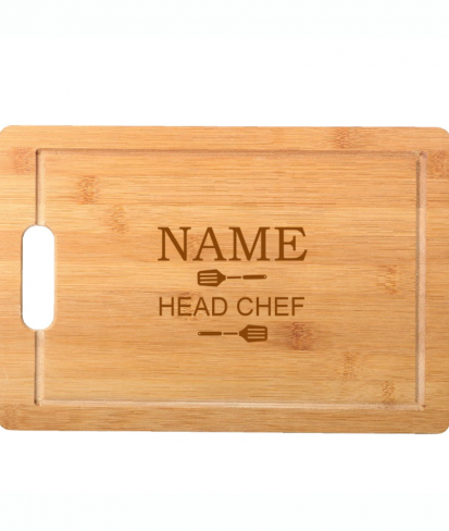 Personalised Chef Wood Chopping Board